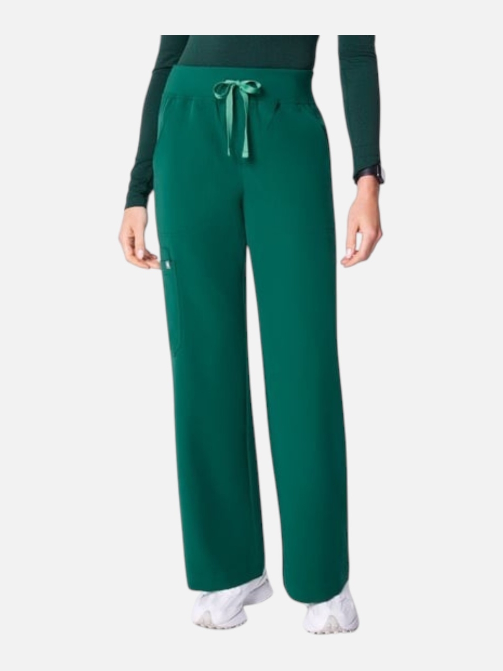 Figs Hunter Green Isabel High-Rise Wide-Leg Scrub Pant